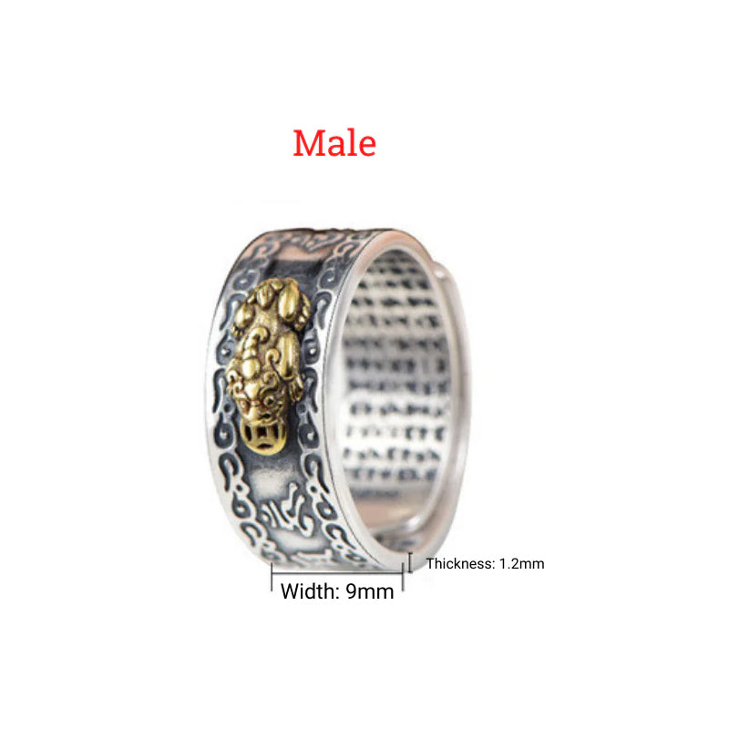 Buddha & Karma Feng Shui Pixiu Mantra Ring - Wealth & Protection