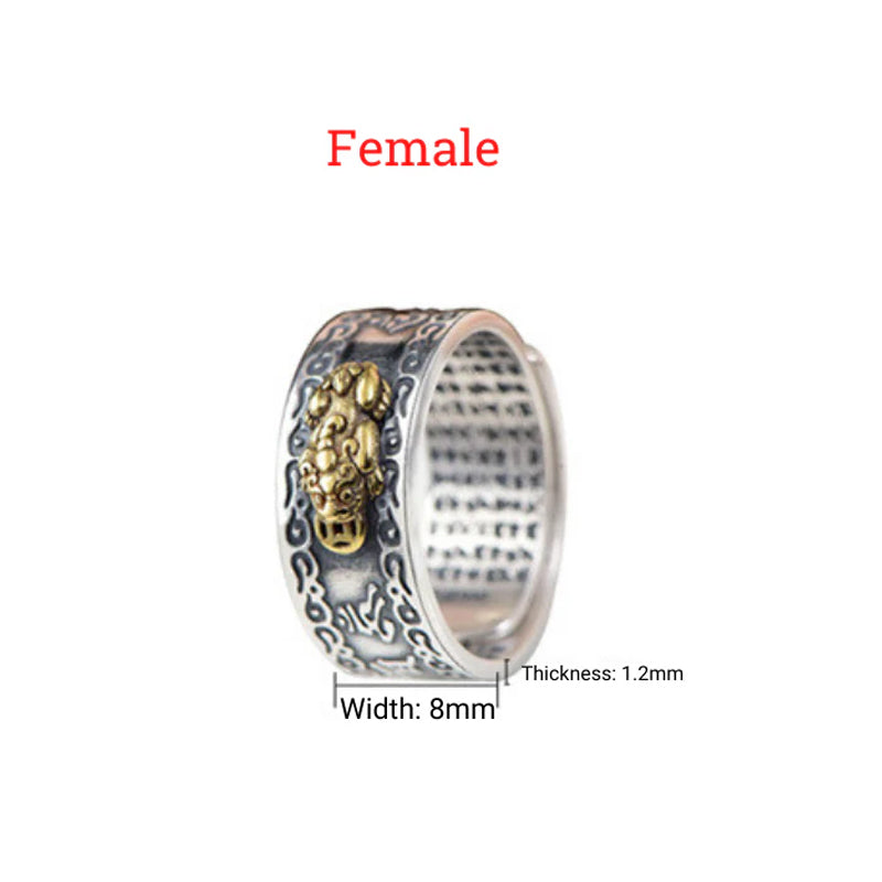 Buddha & Karma Feng Shui Pixiu Mantra Ring - Wealth & Protection