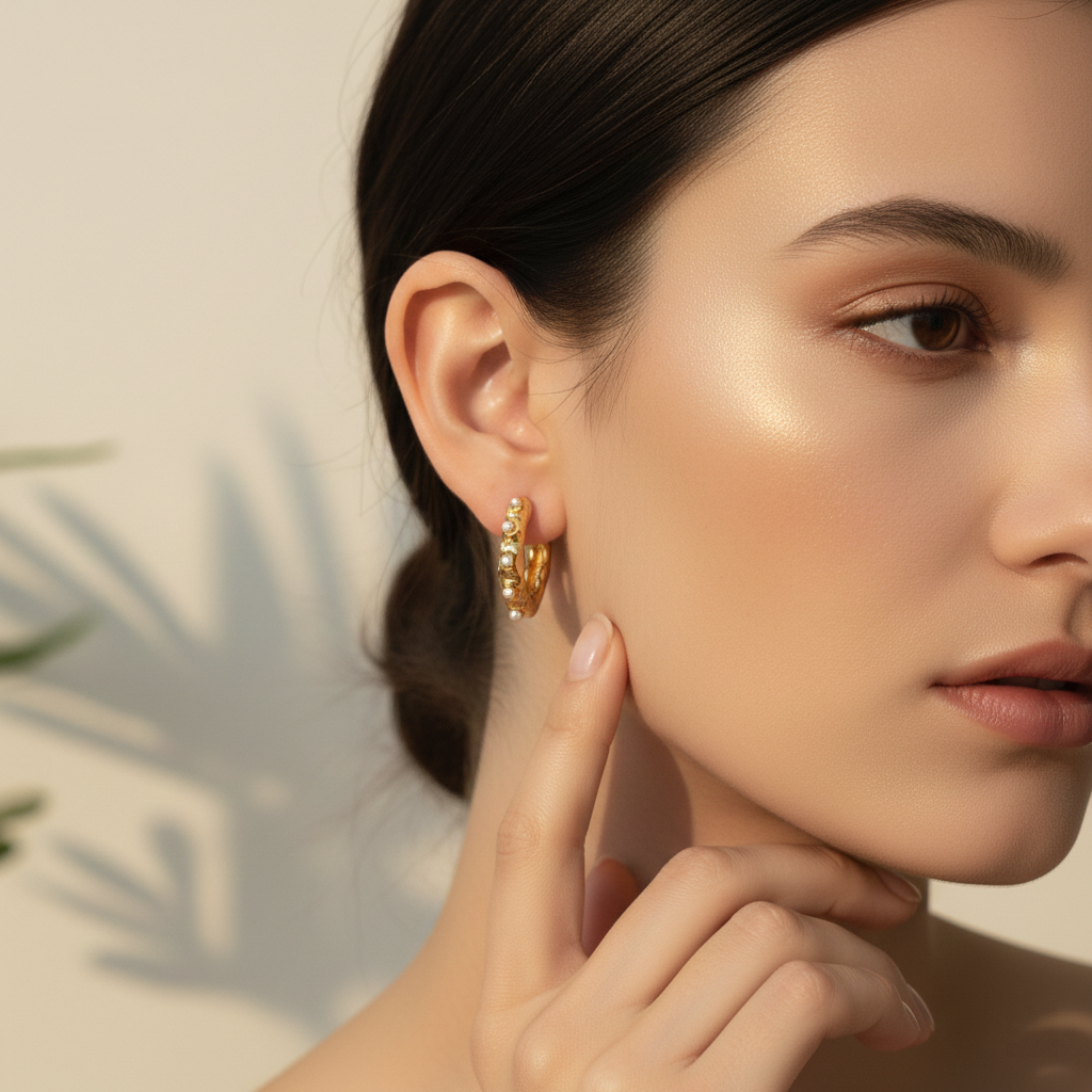 Synthetic Pearl 18K Gold-Plated Earrings