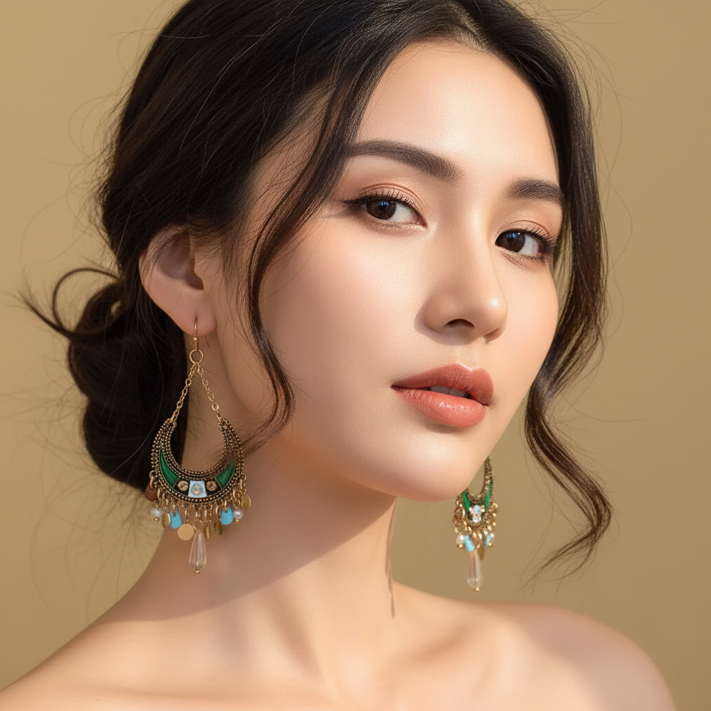 Rhinestone Resin Alloy Dangle Earrings