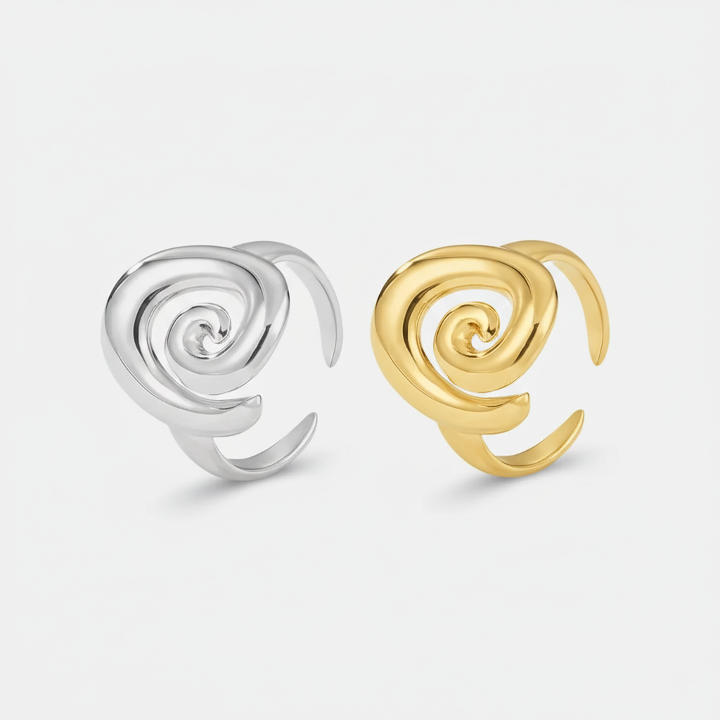 Titanium Steel Spiral Shape Ring