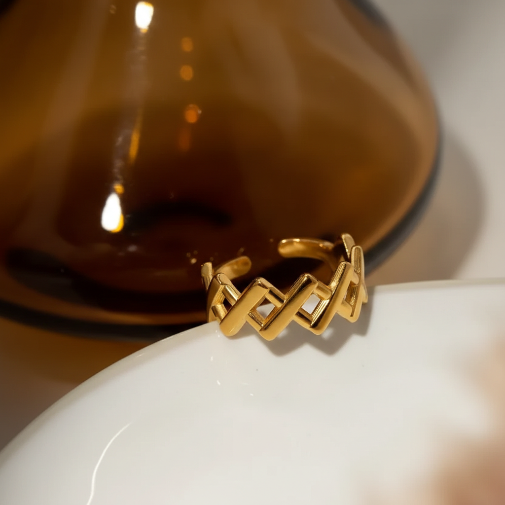 Stainless Steel Cutout Open Ring