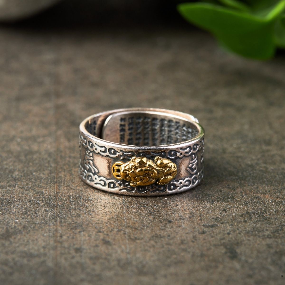 Buddha & Karma Feng Shui Pixiu Mantra Ring - Wealth & Protection