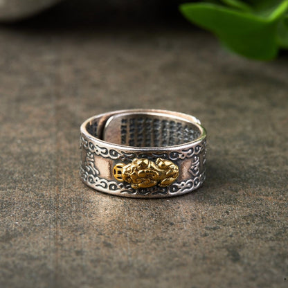 Buddha & Karma Feng Shui Pixiu Mantra Ring - Wealth & Protection