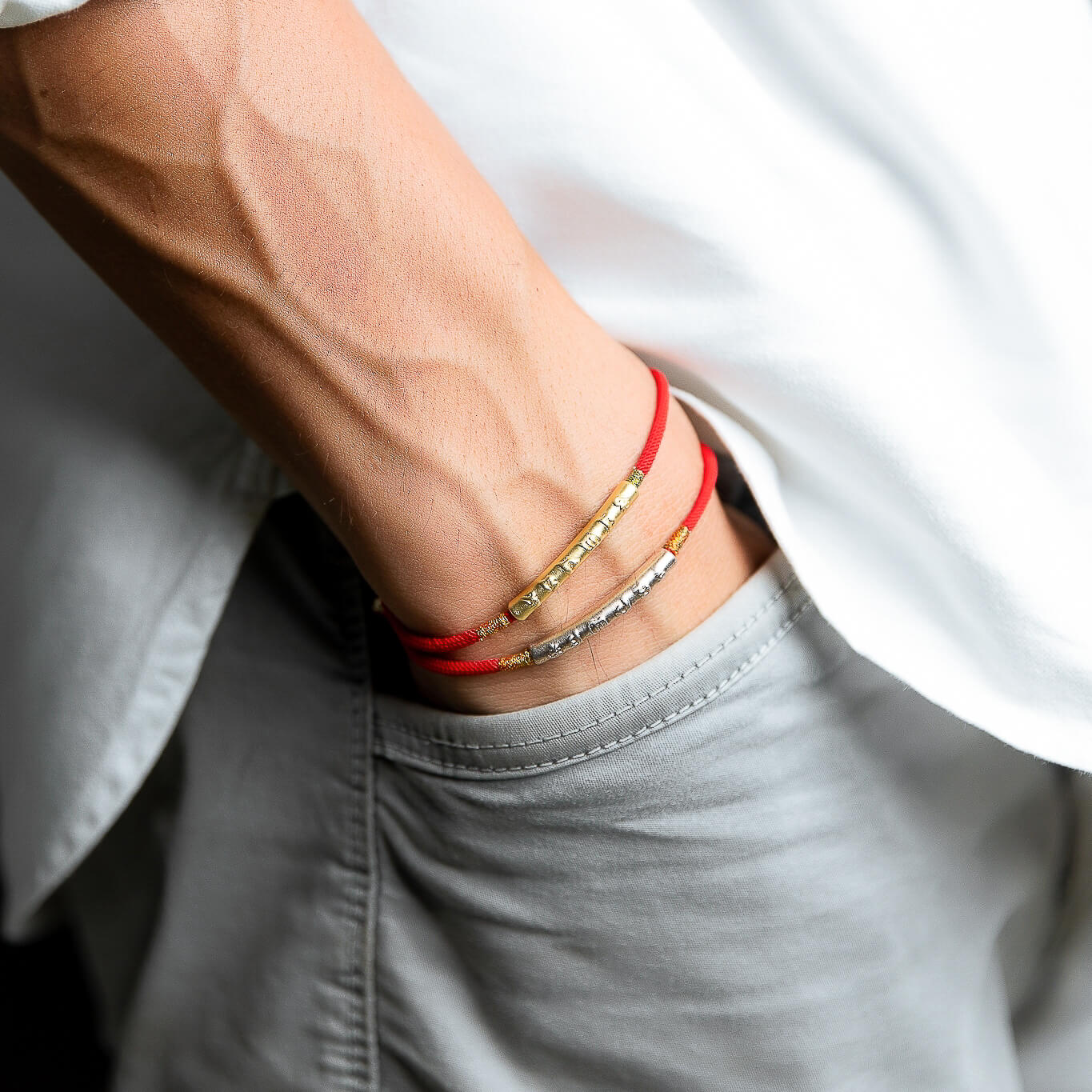 Buddha & Karma Tibetan Red String Bracelet - Buddhist Lucky Charm