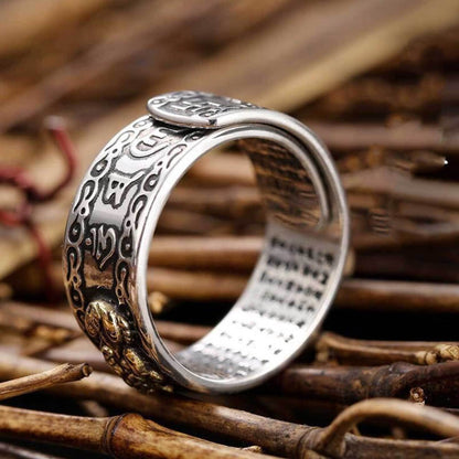 Buddha & Karma Feng Shui Pixiu Mantra Ring - Wealth & Protection