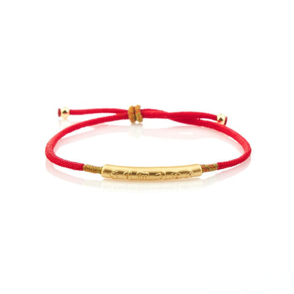 Buddha & Karma Tibetan Red String Bracelet - Buddhist Lucky Charm