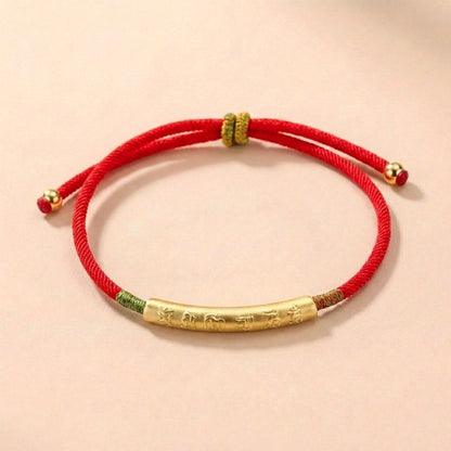 Buddha & Karma Tibetan Red String Bracelet - Buddhist Lucky Charm